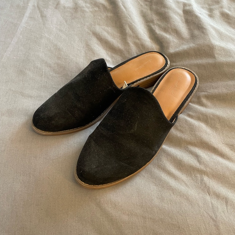 Black Suede Mule